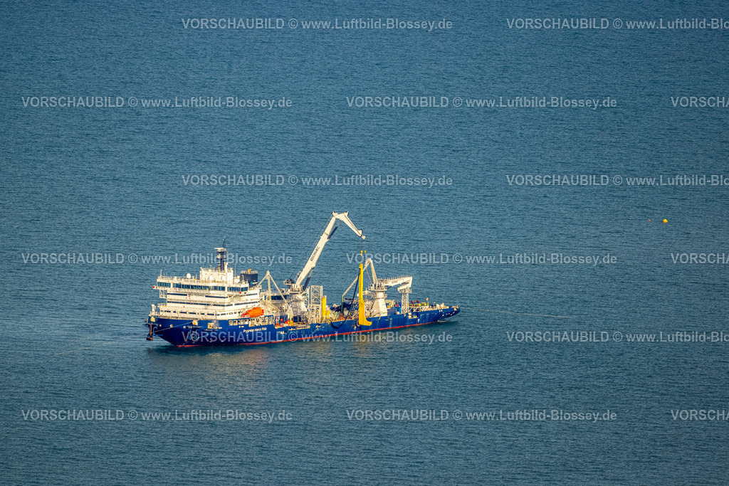 Aurich251105008Norderney | Luftbild, Prysmian Marco Polo Schiff vor Norderney, cable layer und fährt unter der Flagge von Malta, Norderney, Norddeutschland, Ostfriesland, Niedersachsen, Deutschland