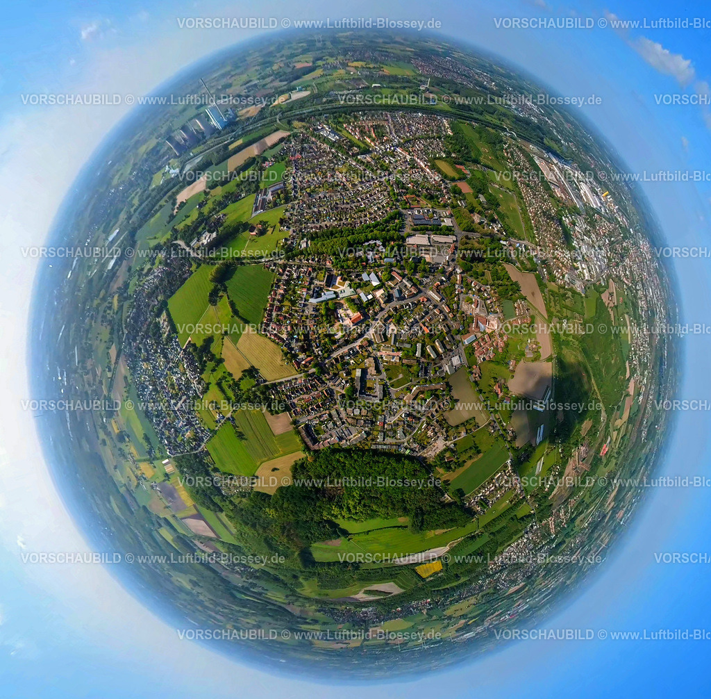 Hamm230520011HerringenMitte | Luftbild, Herringen-Mitte, Wohnen und Leben, Erdkugel, Fisheye Aufnahme, Fischaugen Aufnahme, 360 Grad Aufnahme, Stadtbezirk Herringen, Hamm, Ruhrgebiet, Nordrhein-Westfalen, Deutschland