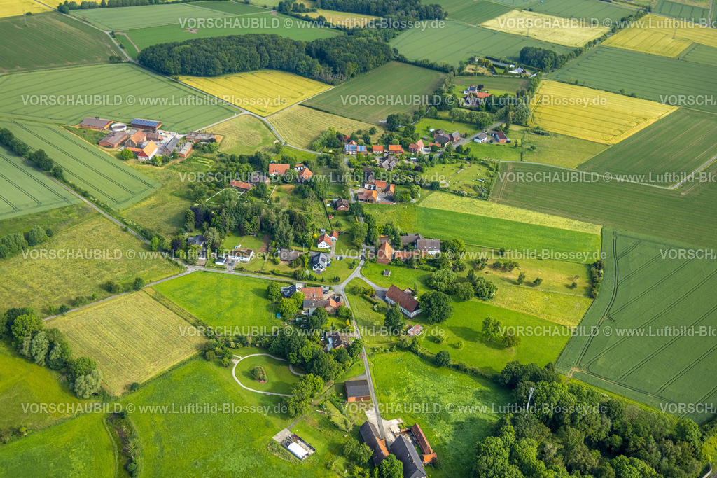 Hamm220602160 | Luftbild, Wiesen und Felder Ortsteil  Vöckinghausen und Autobahn A2, Uentrop, Hamm, Ruhrgebiet, Nordrhein-Westfalen, Deutschland