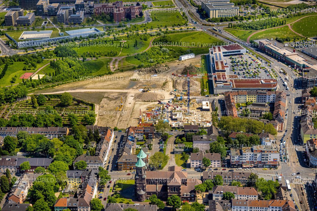 Essen230511842 | Luftbild, Bauprojekt Essen Altendorf - Wohnen am Krupp-Park, Westviertel, Essen, Ruhrgebiet, Nordrhein-Westfalen, Deutschland