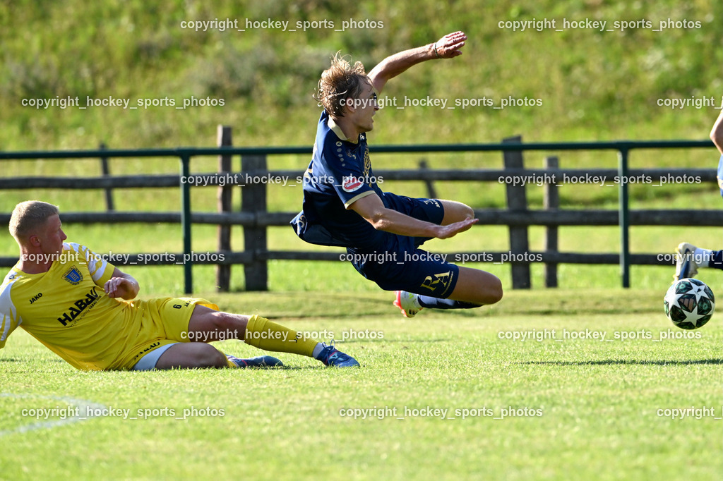 SV Malta vs. ATUS Velden | Flugeinlage, #6 Jakob Michael Ebner SV Malta, #3 Marlon Louis Winter ATUS Velden, SV Malta vs. ATUS Velden, SV Malta vs. ATUS Velden am 19.08.2025 in Malta (Sportplatz Malta), Austria, (Photo by Bernd Stefan)
