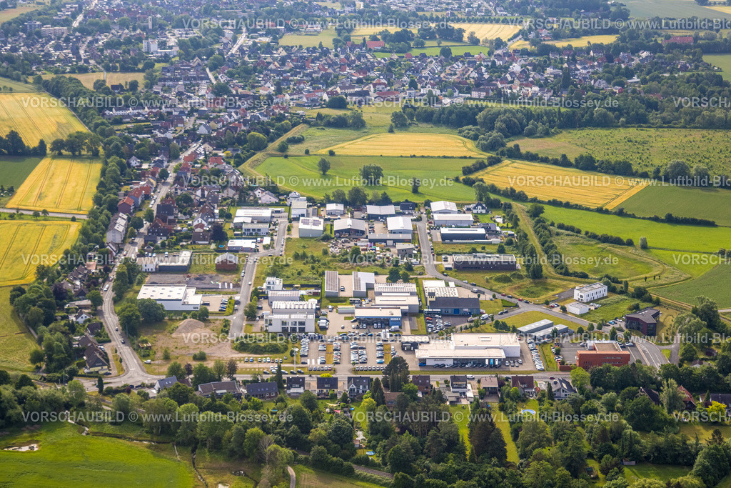 Hamm220600107HSHL | Luftbild, Gewerbegebiet Hohefeld, im Dreieck Hohefeldweg, Herbert-Rust-Weg und Soester Straße, Uentrop, Hamm, Ruhrgebiet, Nordrhein-Westfalen, Deutschland