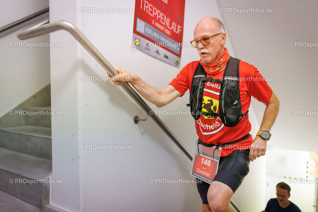 KölnTurm Treppenlauf; Köln, 03.08.2025 | Impressionen vom KölnTurm Treppenlauf am 03.08.2025 in Köln (Nordrhein-Westfalen). 