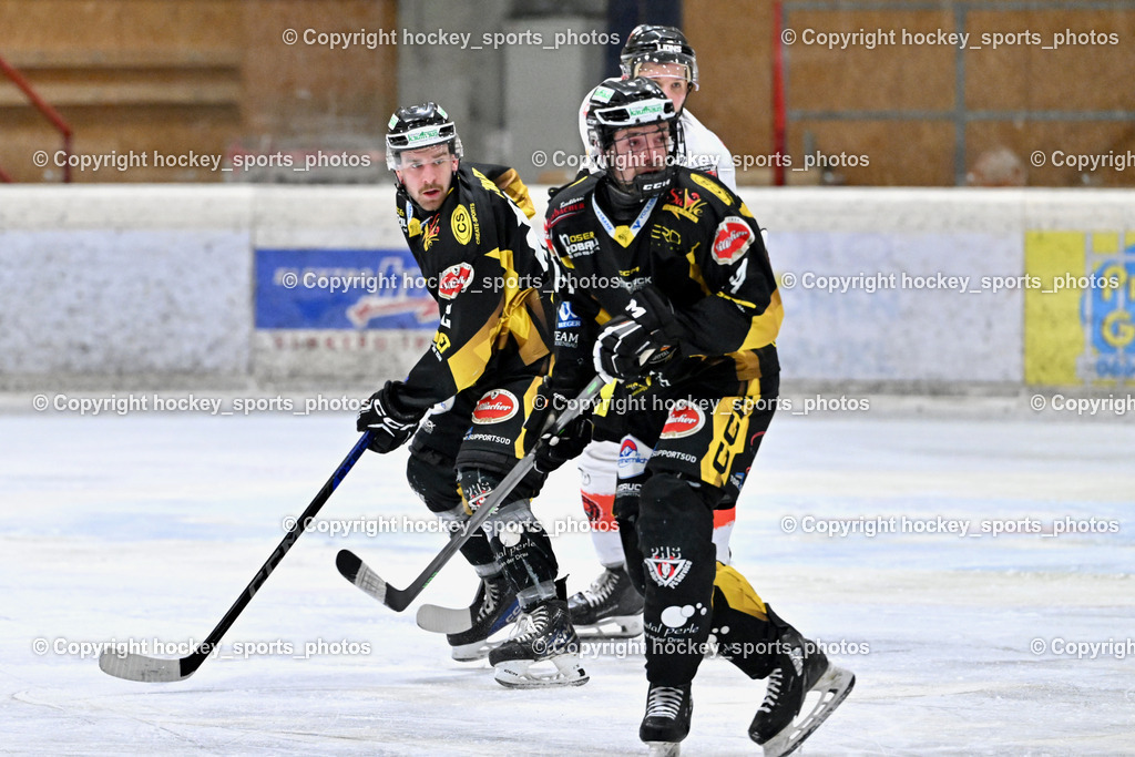EC MET PHOTOVOLTAIK HORNETS SPITTAL vs. EV ZELTWEG MURTAL LIONS | #14 Stele Florian EC Hornets Spittal, #22 Thaler Tim EC Hornets Spittal, EC MET PHOTOVOLTAIK HORNETS SPITTAL vs. EV ZELTWEG MURTAL LIONS, EC MET PHOTOVOLTAIK HORNETS SPITTAL vs. EV ZELTWEG MURTAL LIONS am 08.02.2026 in Spittal an der Drau (Eissportzentrum Spittal), Austria, (Photo by Bernd Stefan)