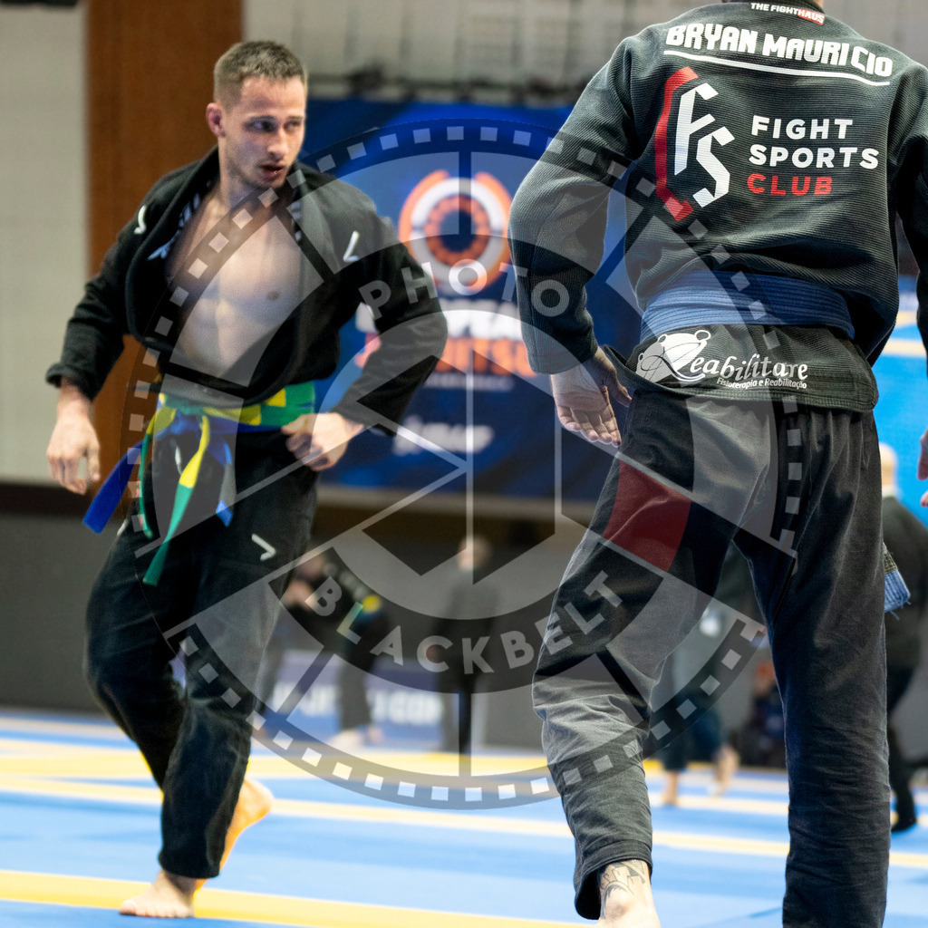 20240121PBB5593 | Fighters compete during the second day of the IBJJF European Championship in Paris, France, on January 21, 2024.
