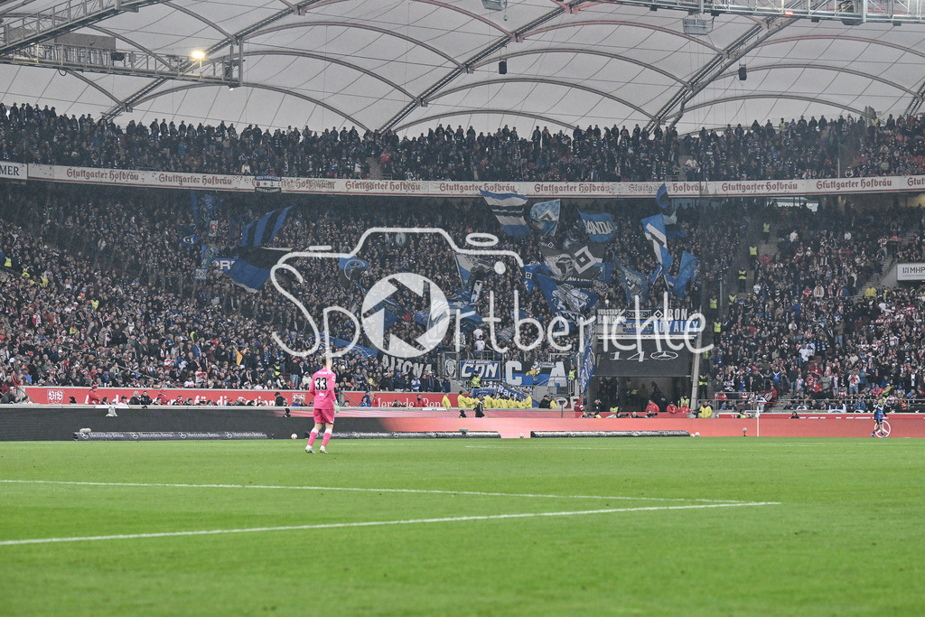 VfB Stuttgart - Hamburger SV | STUTTGART, GERMANY - 12. APRIL: many fans from Hamburg support the Team in Stuttgart during the Bundesliga Match between VfB Stuttgart vs. Hamburger SV on Matchday 29 at MHP Arena / DFL REGULATIONS PROHIBIT ANY USE OF PHOTOGRAPHS AS IMAGE SEQUENCES AND/OR QUASI-VIDEO