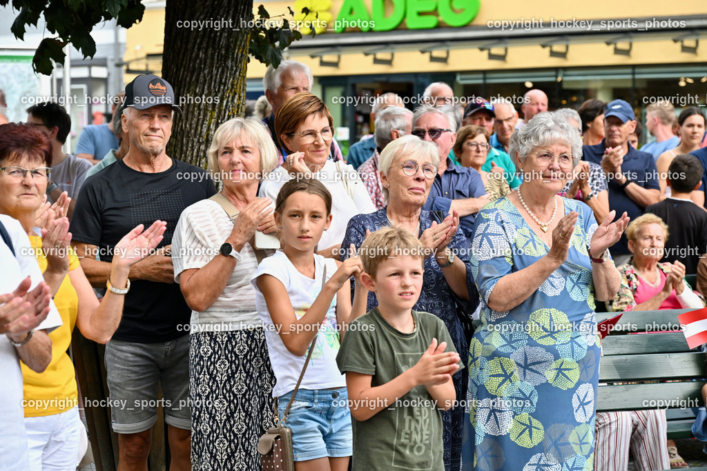 Empfang Heiko Gigler in Gmünd | Besucher Empfang Heiko Gigler, Empfang Heiko Gigler in Gmünd, Empfang Heiko Gigler in Gmünd am 14.08.2024 in Gmünd (Hauptplatz Gmünd), Austria, (Photo by Bernd Stefan)