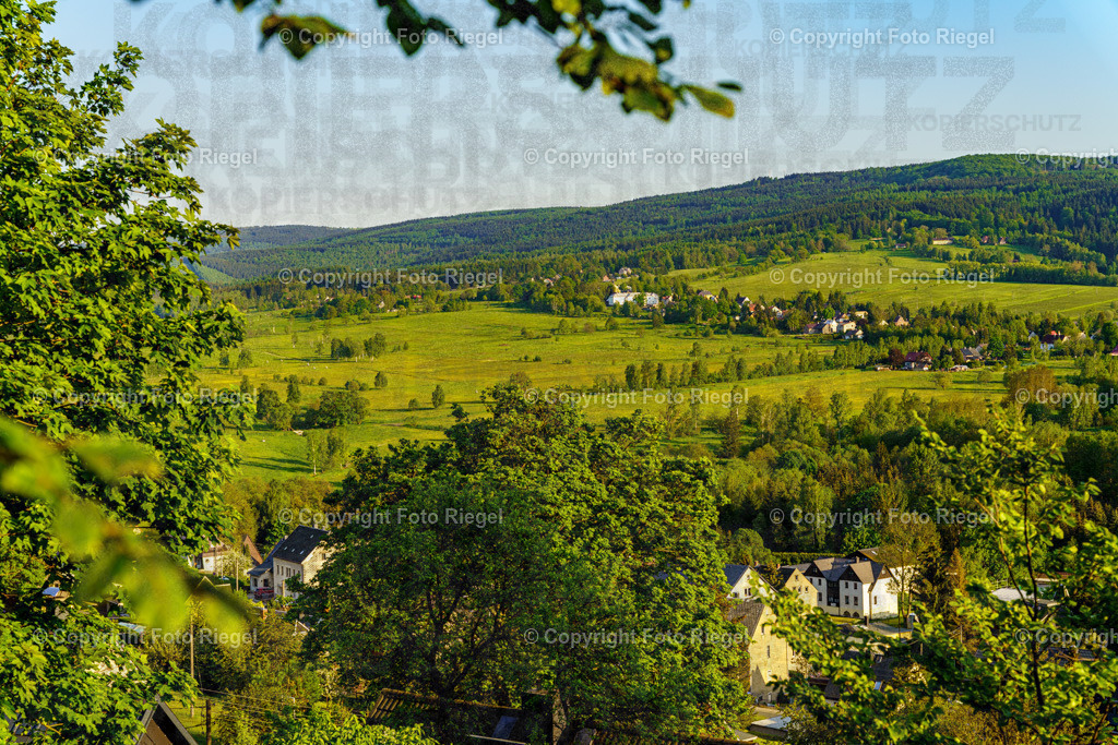 Blick nach Brandau | Vom Oberneuschönberger Waldesrand in den grünen Talkessel ins Nachbarland Tschechien. - Realisiert mit Pictrs.com