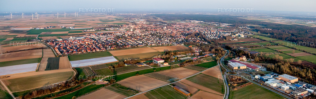 Luftbild: Panorama Perspektive (Pfalz) in Herxheim bei Landau im Bundesland Rheinland-Pfalz in Deutschland. Foto: IMG_38950-Bearbeitet.jpg vom 25.03.2011 durch Werner Riehm/FLY-FOTO.deAuflösung des Originals: 9331 x 2946 px