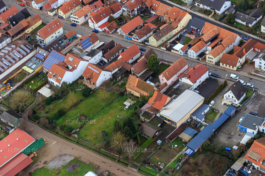Luftbild: Rheinstraße , Am Ettenbaum in Kandel im Bundesland Rheinland-Pfalz in Deutschland. Foto: IMG_085949.jpg vom 08.01.2016 durch Werner Riehm/FLY-FOTO.de