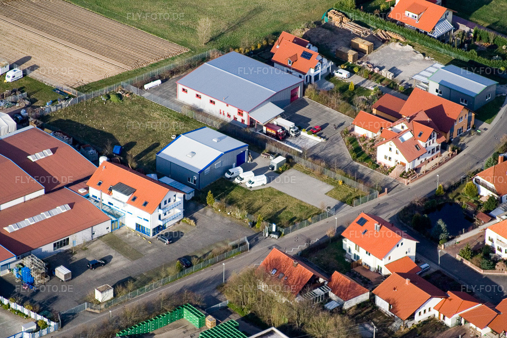 Luftbild: Gewerbegebiet Im Gereut in Hatzenbühl im Bundesland Rheinland-Pfalz in Deutschland. Foto: IMG_9933.jpg vom 29.03.2008 durch Werner Riehm/FLY-FOTO.de