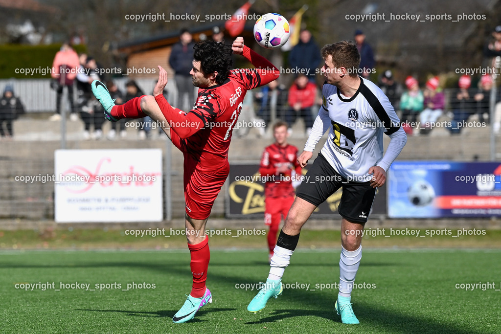 SV Spittal 1921 vs. ATUS Ferlach 24.3.2024 | #22 Stephan Bürgler ATUS Ferlach, #4 Thomas Walker SV Spittal, SV Spittal 1921 vs. ATUS Ferlach 24.3.2024, SV Spittal 1921 vs. ATUS Ferlach am 24.03.2024 in Spittal an der Drau (Goldeck Stadion), Austria, (Photo by Bernd Stefan)