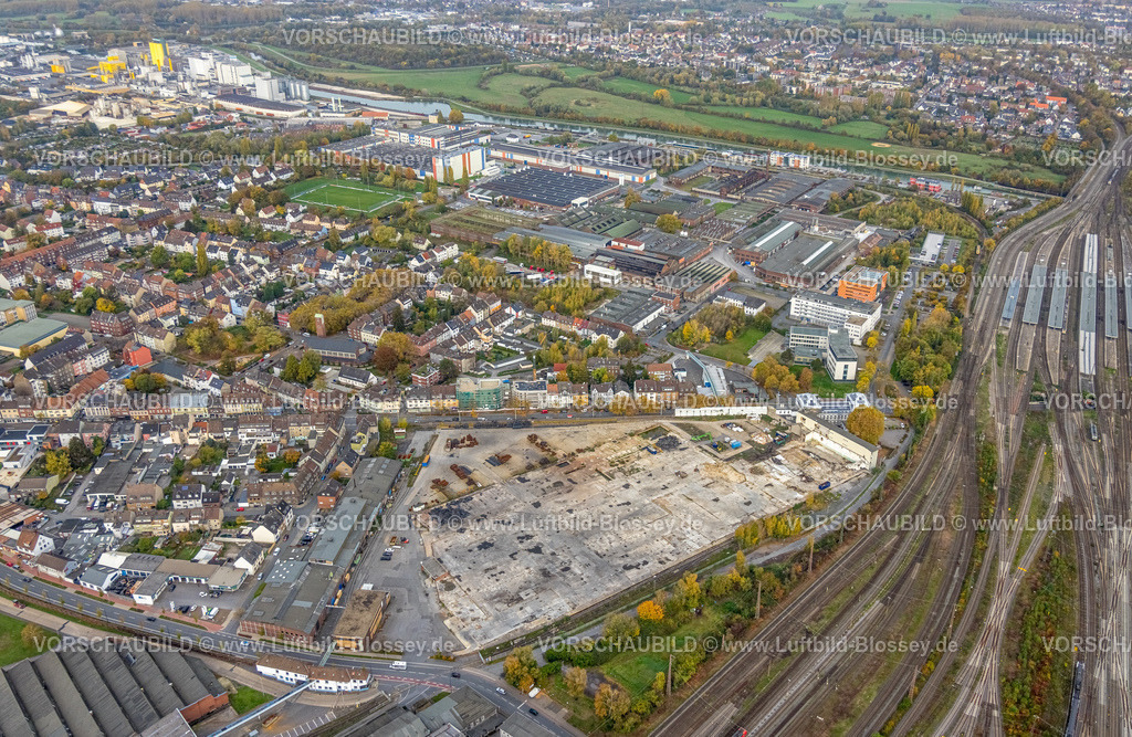 Hamm221012131 | Luftbild, Hafen Hamm, Bauffläche, Hauptbahnhof Hamm, Datteln-Hamm-Kanal, Mitte, Hamm, Ruhrgebiet, Nordrhein-Westfalen, Deutschland