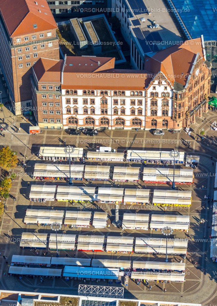 Dortmund241006105 | Luftbild, Stoffmarkt auf dem Friedensplatz, Altes Stadthaus, City, Dortmund, Ruhrgebiet, Nordrhein-Westfalen, Deutschland
