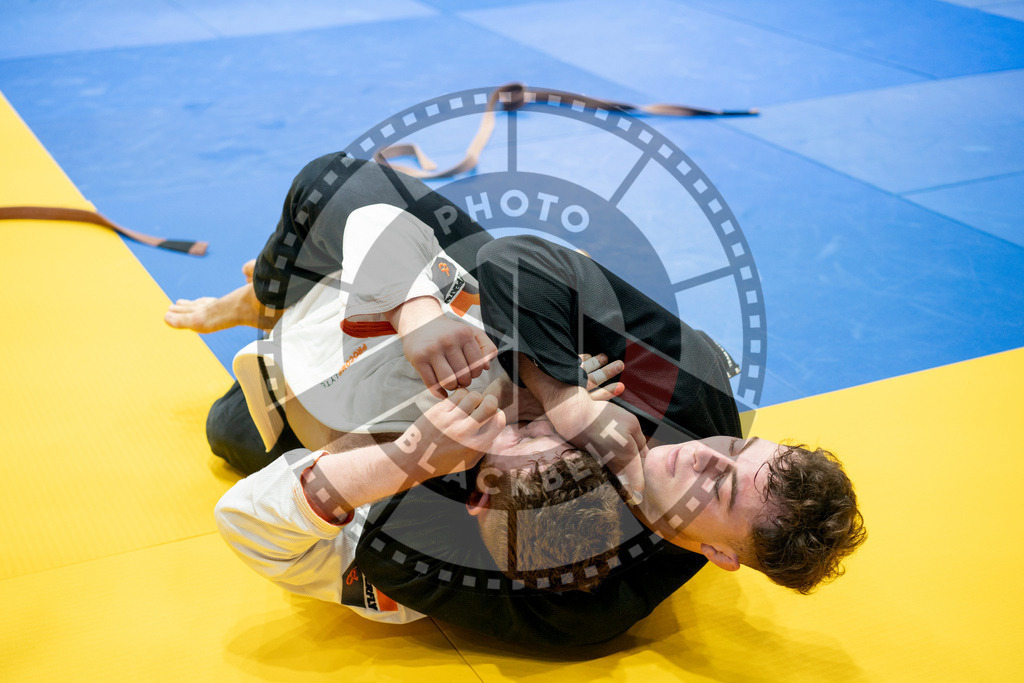 20240124PBB01022 | Fighters compete during the fifth day of the Brazilian Jiu-jitsu European Championship of the IBJJF in Paris, France, on January 24, 2024.