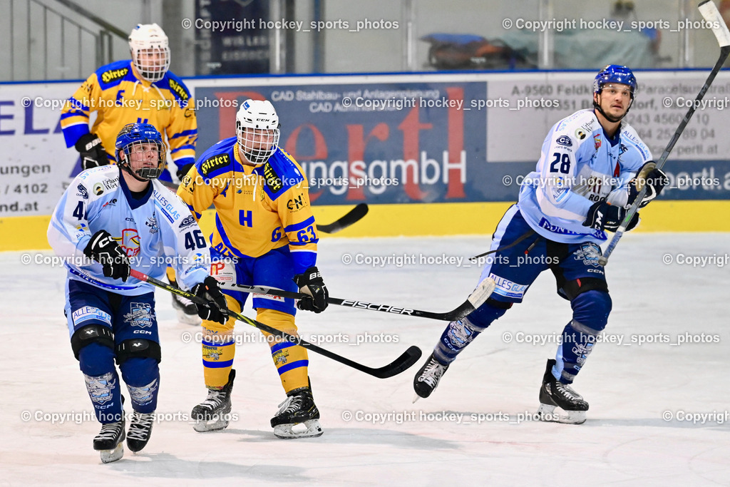 ESC Steindorf vs. EHC Althofen 2.3.2023 | #46 Maurer Julian, #63 Hammerle Simon, #28 Bacher Stefan