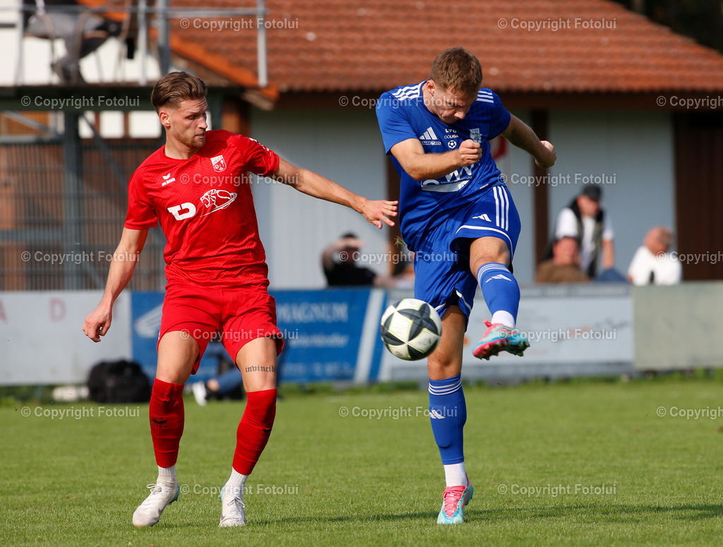 A_LUI_13092025_06 | SPORT FUSSBALL LT1 OOE LIGA ASKOE OEDT 1B-UNION EDELWEIß LINZ 13.09.2025 IM BILD:  MICHAEL LEONHARTSBERGER (OEDT1B) UND IVAN PAVLOVIC (EDLWEIßLINZ) FOTO:FOTOLUI