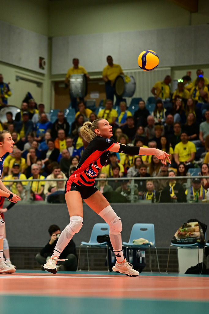 Volleyball I Frauen I Saison 2025-2026 I Bundesliga I 12. Spieltag I ETV Hamburger Volksbank Volleys - SSC Palmberg Schwerin | Der Sportfotograf. - Realisiert mit Pictrs.com