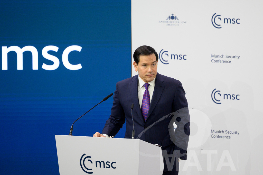_DWI4143 | Politiker Marco Rubio (REP), Außenminister der Vereinigten Staaten von Amerika, spricht auf der Münchner Sicherheitskonferenz 2026. München, 14.02.2026 Bayern Deutschland - Realisiert mit Pictrs.com