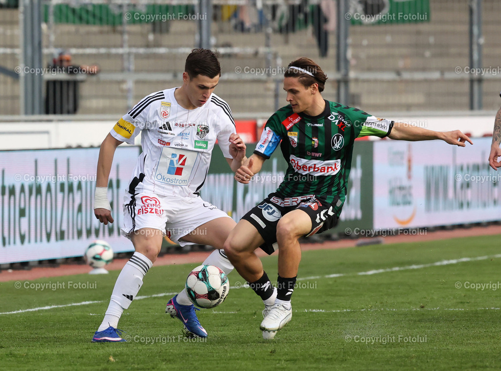 A_LUI_110426_05 | SPORT,FUSSBALL,ADMIRAL BUNDESLIGA  RZ PELLETS WAC-SV RIED 11.04.2026  IM BILD: EMIN KUJOVIC (WAC) UND JONAS MAYER (RIED) FOTO:FOTOLUI/MW