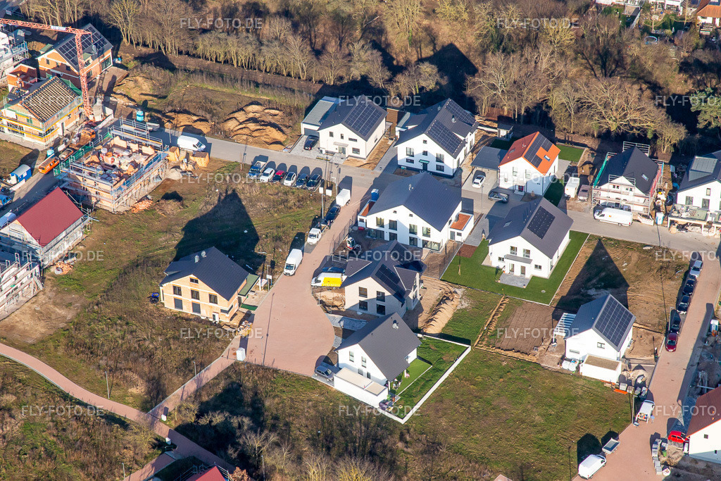 Tulpenweg im Neubaugebiet K2 im Winter | Luftbild: Tulpenweg im Neubaugebiet K2 im Winter in Kandel im Bundesland Rheinland-Pfalz in Deutschland. Foto: IMG_135919.jpg vom 13.02.2023 durch ©2025 Werner Riehm fly-foto.de/copyright - Realisiert mit Pictrs.com