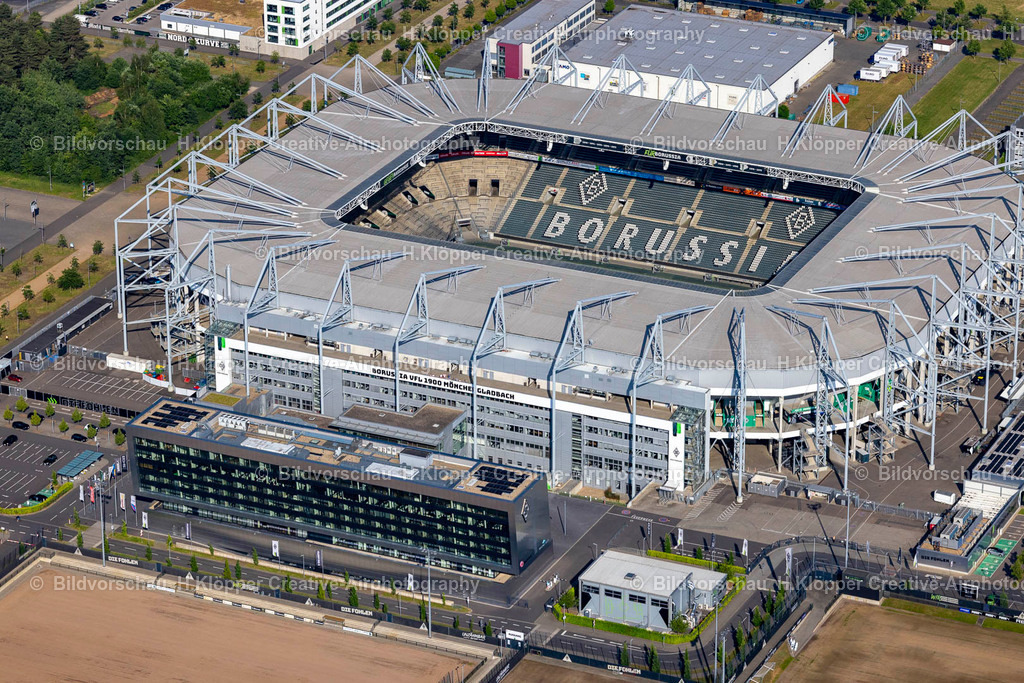 Luftbild Mönchengladbach-3533 | Luftbildfotografie und Luftbild Mönchengladbach Sportstätten-Gelände der Arena des Stadion  BORUSSIA-PARK in Mönchengladbach - Realisiert mit Pictrs.com