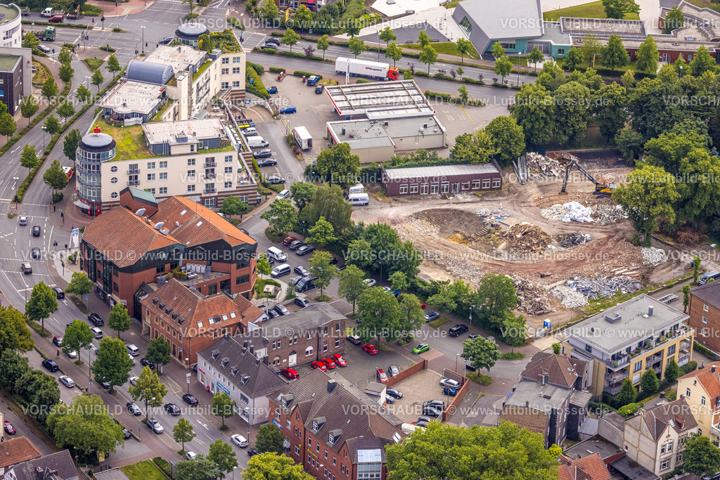 Dorsten220603106 | Luftbild, Innenstadt, Abriss Baustelle Vosskamp, Dorsten, Ruhrgebiet, Nordrhein-Westfalen, Deutschland