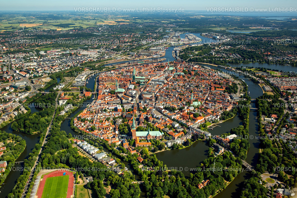 Luebeck15070094 | Altstadt von Lübeck mit Trave und Obertrave,  Lübeck, Lübecker Bucht, Hansestadt, Schleswig-Holstein, Deutschland