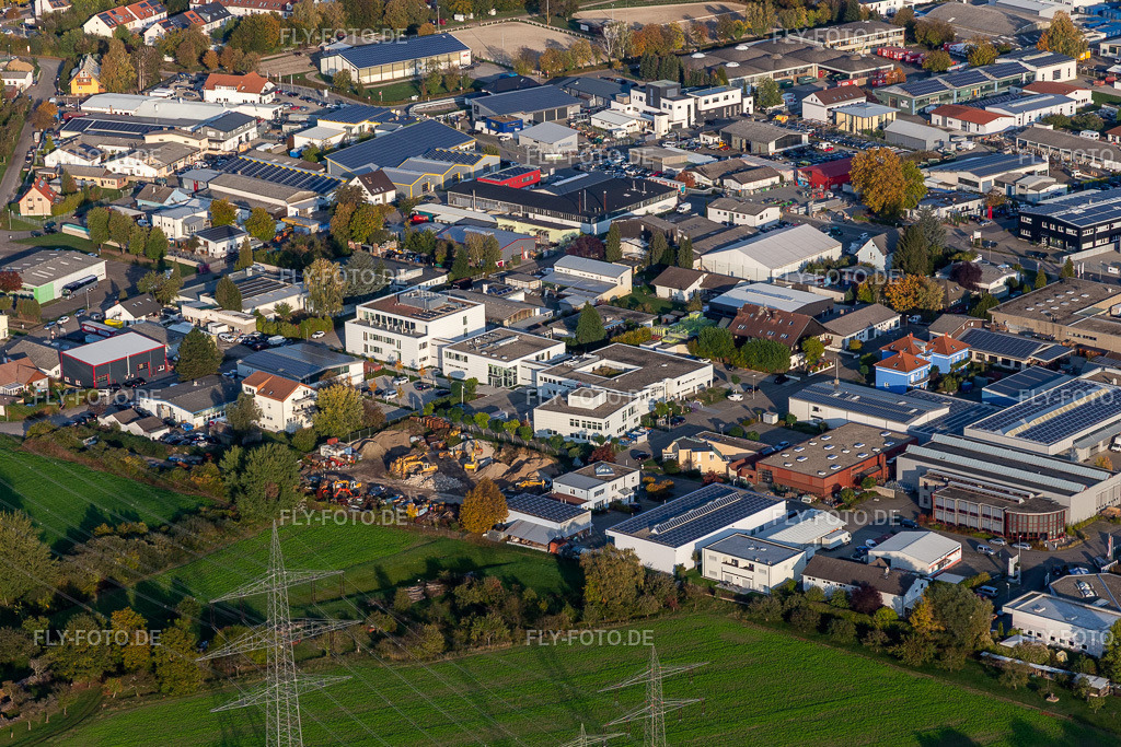 Stiftung Kirchliches Rechenzentrum Südwestdeutschland | Luftbild: Stiftung Kirchliches Rechenzentrum Südwestdeutschland im Ortsteil Eggenstein in Eggenstein-Leopoldshafen im Bundesland Baden-Württemberg in Deutschland. Foto: IMG_123362.jpg vom 19.10.2020 durch ©2025 Werner Riehm fly-foto.de/copyright - Realisiert mit Pictrs.com