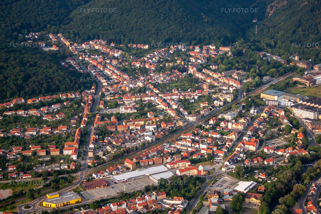 Luftbild: Eisenbahnstr in Thale im Bundesland Sachsen-Anhalt in Deutschland. Foto: IMG_58120.jpg vom 28.06.2013 durch Werner Riehm/FLY-FOTO.de