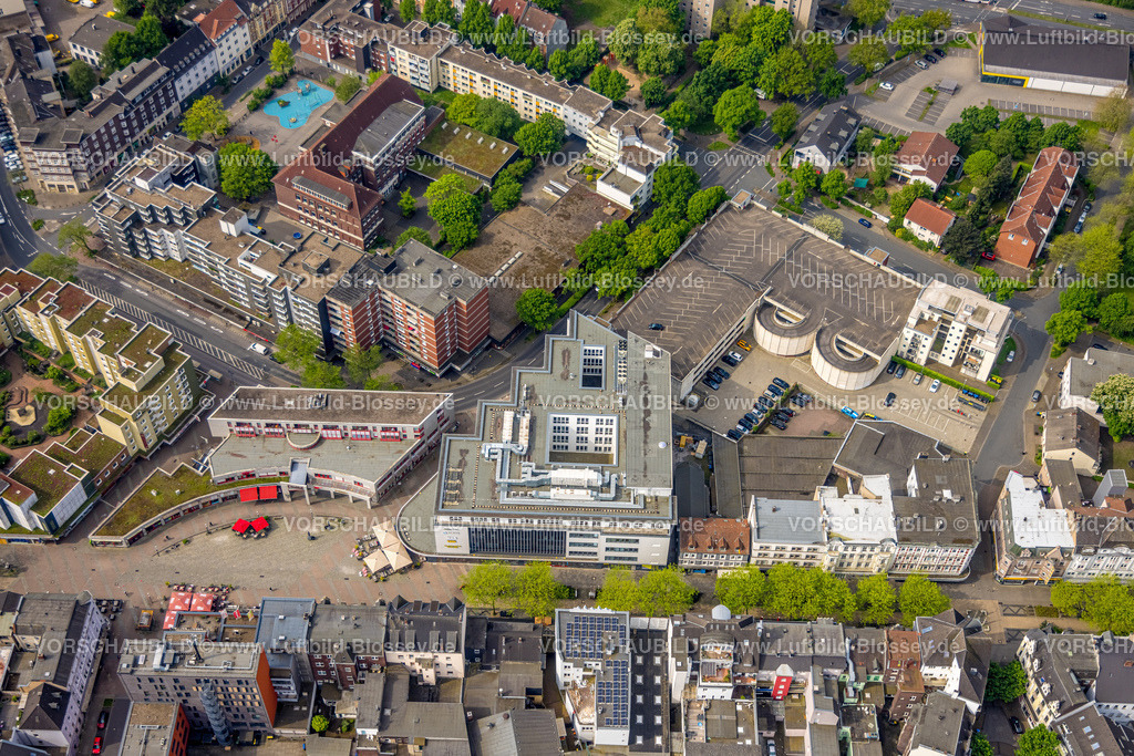 Herne240500385 | Luftbild, Neue Höfe Einkaufszentrum an der Bahnhofstraße, Robert Brauner Platz, Herne-Mitte, Herne, Ruhrgebiet, Nordrhein-Westfalen, Deutschland