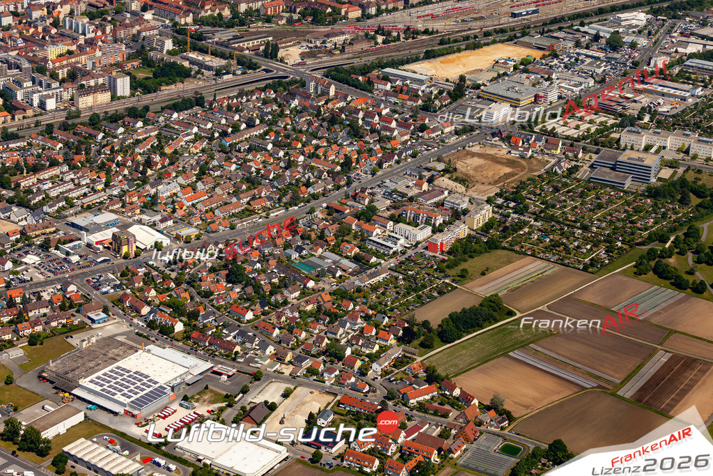 Aktuelles Luftbild von Gaismannshof Nürnberg - Die Luftaufnahme wurde 2020 mittels UL-Flugzeug erstellt ( keine Drohne ) - hochauflösende Kamera-Systeme von  Canon -Beste Qualität - Für grossformatige Ausdrucke geeignet. Die Geschenkidee !