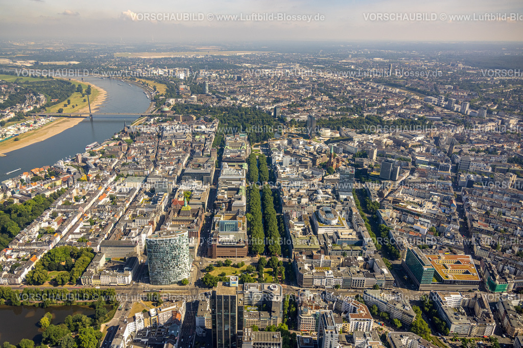 Duesseldorf220701047 | Luftbild, Innenstadt, Baumallee der Düsseldorfer KÖ, Stadtmitte, Düsseldorf, Rheinland, Nordrhein-Westfalen, Deutschland  