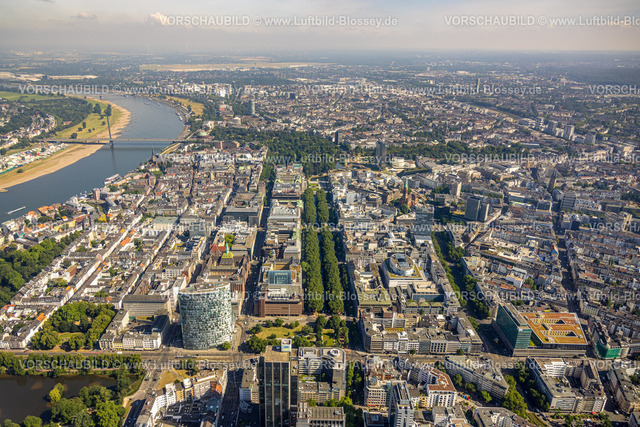 Duesseldorf220701047 | Luftbild, Innenstadt, Baumallee der Düsseldorfer KÖ, Stadtmitte, Düsseldorf, Rheinland, Nordrhein-Westfalen, Deutschland  