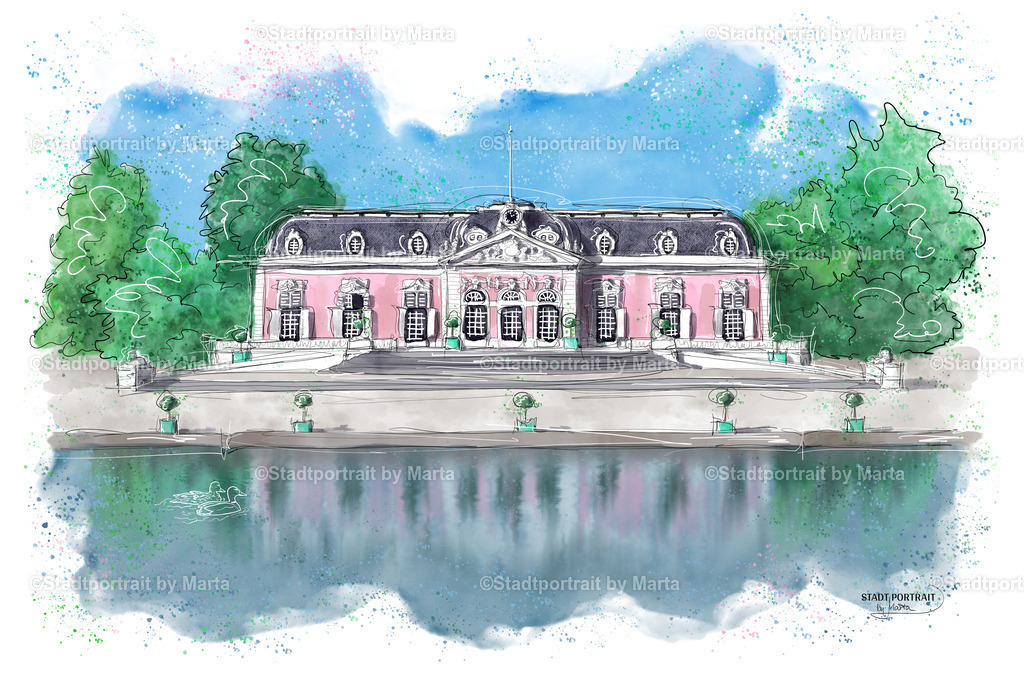 duesseldorf-schloss-benrath-kunstdruck-poster-wandbild | Stadtportrait by Marta
