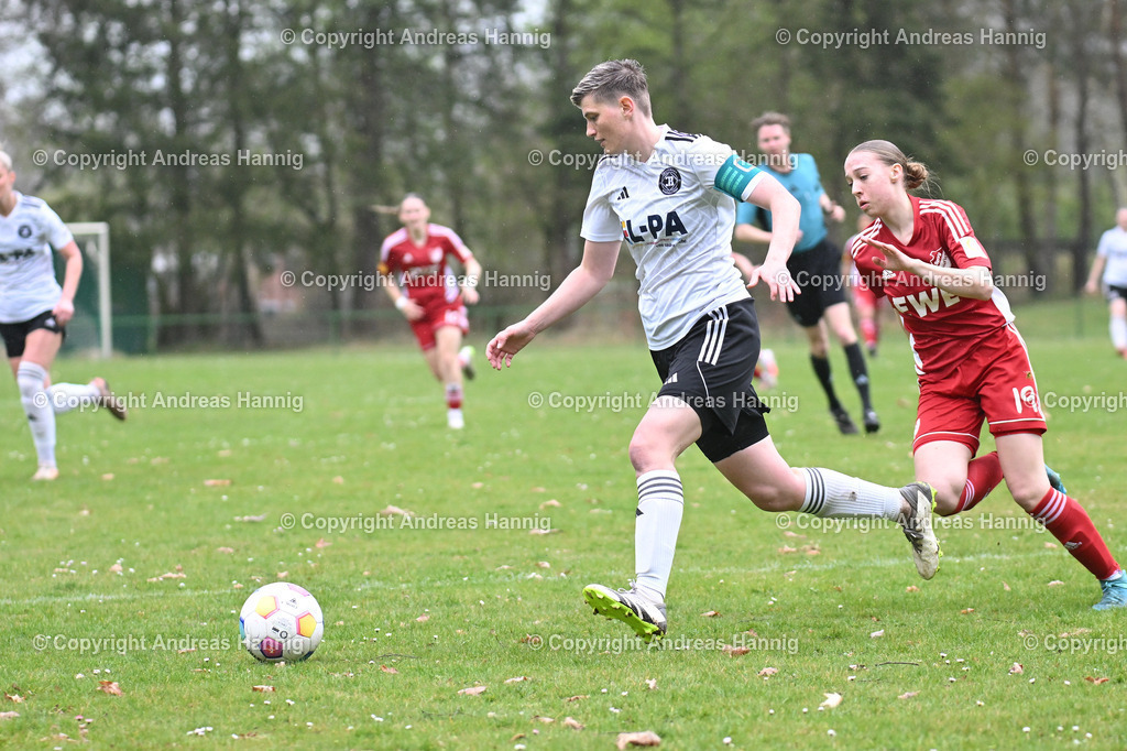Fußball I Frauen I Saison 2024-25 I Oberliga I FC Jesteburg-Bendestorf - SpVg Aurich Frauen I 13.4.2025 | a-hannig - Realisiert mit Pictrs.com