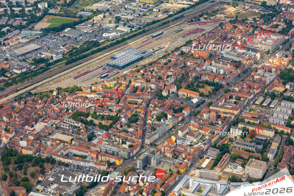 aktuelles Luftbild von  Weststadt-gostenhof - Luftaufnahme wurde 2019 von https://frankenair.de mittels Flugzeug (keine Drohne) erstellt.