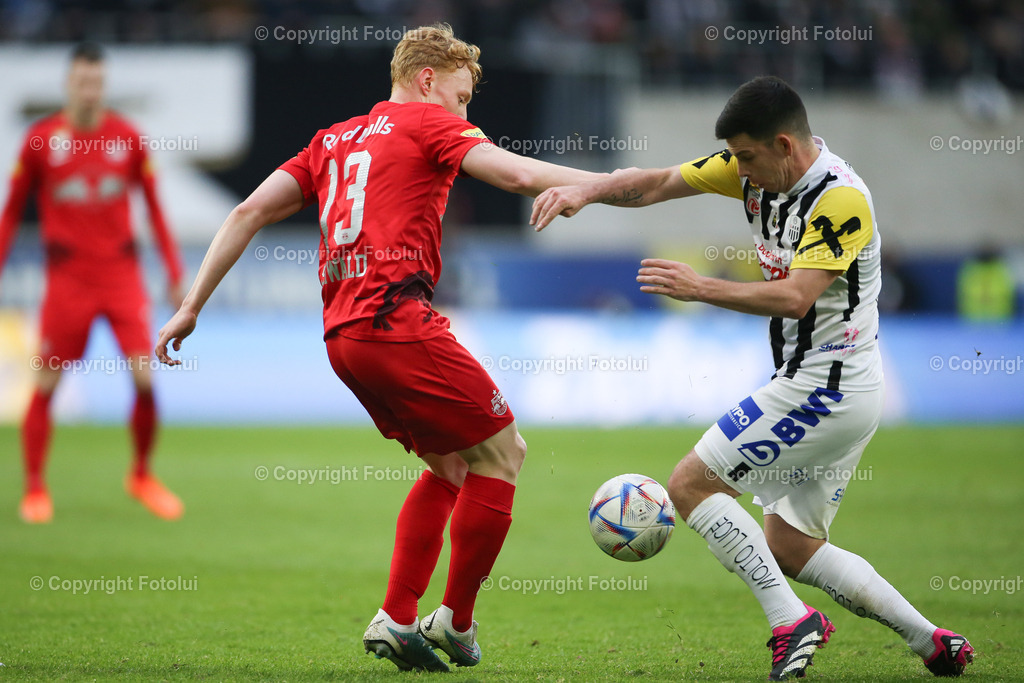 A_LUI_20230312_0019 | SPORT FUSSBALL ADMIRAL BUNDESLIGA 2022/23 LASK VS FC RED BULL SALZBURG
IM BILD: Nicolas Seiwald (Red Bull Salzburg), Peter Michorl (Lask)
FOTO:FOTOLUI/UW