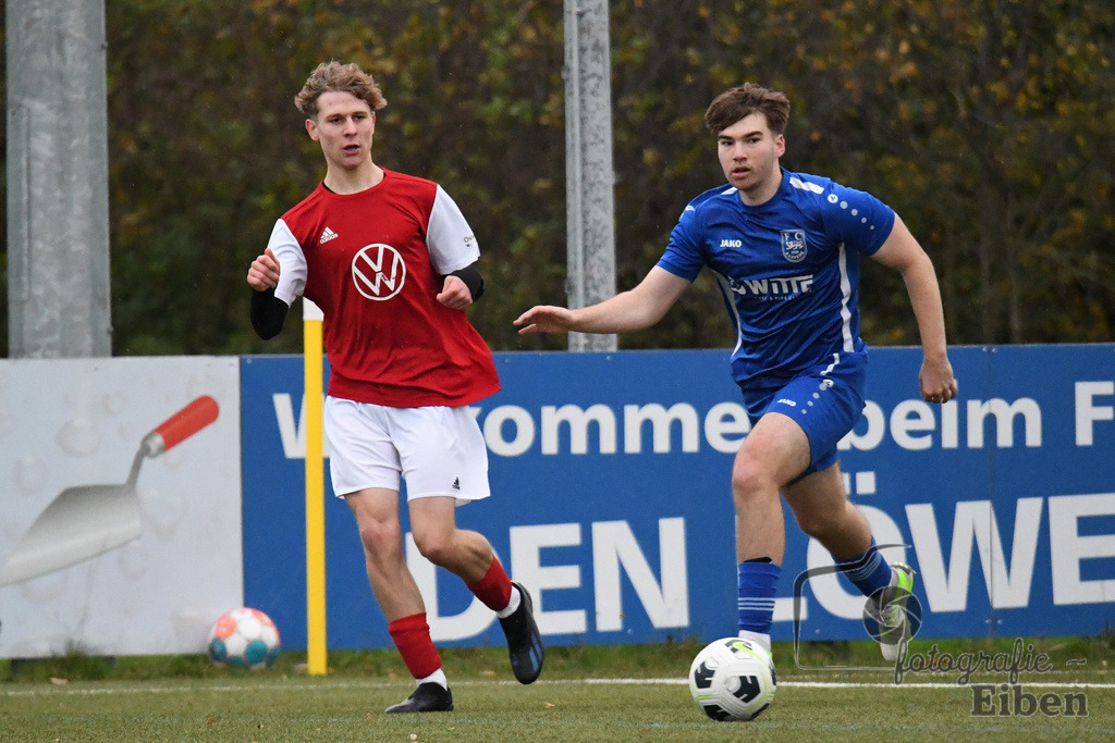 FC Rastede-JFV Krummhörn | A-Junioren Landesliga; FC Rastede (blau)-JFV Krummhörn am 04.11.2023; in Rastede (Sportanlage Köttersweg), Photo: Philip Eiben 2023 - Realisiert mit Pictrs.com