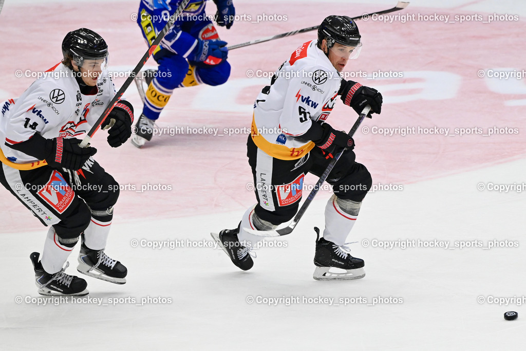 EC IDM Wärmepumpen VSV vs. Pioneers Vorarlberg | #14 Eric Florchuk Pioneers Vorarlberg, #51 Daniel Woger Pioneers Vorarlberg, EC IDM Wärmepumpen VSV vs. Pioneers Vorarlberg, EC IDM WÄRMEPUMPEN VSV vs. Pioneers Vorarlberg am 03.10.2025 in Villach (Stadthalle Villach), Austria, (Photo by Bernd Stefan)