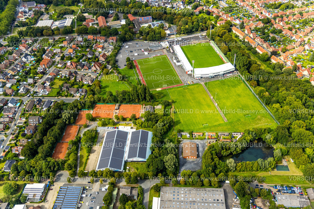 Ahlen230803189 | Luftbild, uftbild, Wersestadion, Sportpark, Ahlen, Ruhrgebiet, Nordrhein-Westfalen, Deutschland