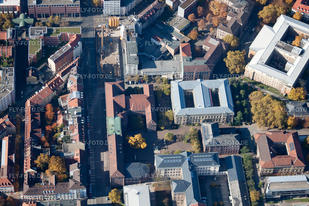 Karlsruhe, Hochschule KIT | Luftbild: Karlsruhe, Hochschule KIT im Ortsteil Innenstadt-Ost in Karlsruhe im Bundesland Baden-Württemberg in Deutschland. Foto: IMG_35167.jpg vom 31.10.2010 durch Werner Riehm/FLY-FOTO.de - Realisiert mit Pictrs.com