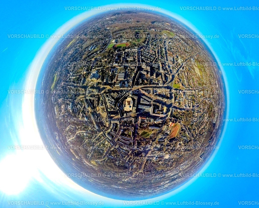 Bottrop240190204Mitte_Hansa-Zentrum_Merhaba-Center | Luftbild, City Übersicht und Hansa-Zentrum Einkaufszentrum mit orientalischem Einkaufszentrum Merhaba-Center, Erdkugel, Fisheye Aufnahme, Fischaugen Aufnahme, 360 Grad Aufnahme, tiny world, little planet, fisheye Bild, Altstadt, Bottrop, Ruhrgebiet, Nordrhein-Westfalen, Deutschland