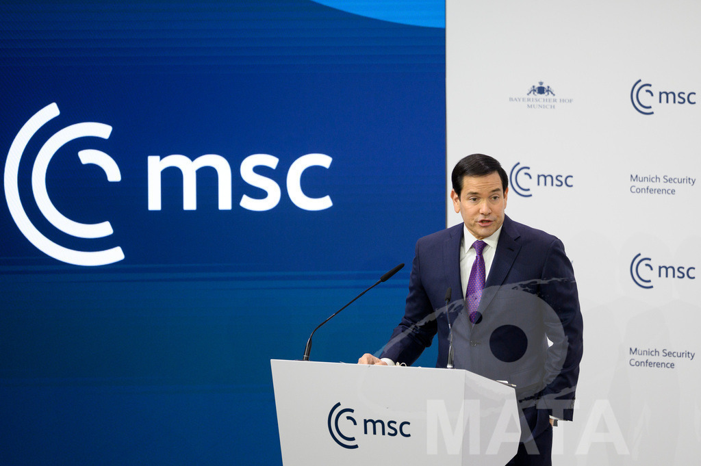 _DWI4139 | Politiker Marco Rubio (REP), Außenminister der Vereinigten Staaten von Amerika, spricht auf der Münchner Sicherheitskonferenz 2026. München, 14.02.2026 Bayern Deutschland - Realisiert mit Pictrs.com