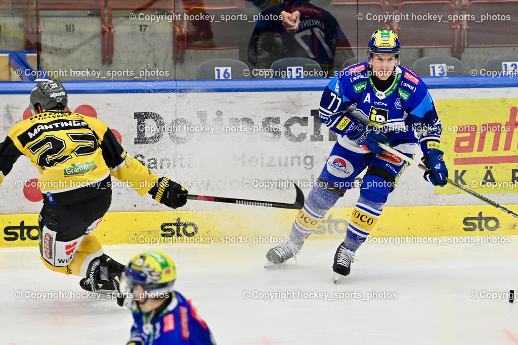 EC IDM Wärmepumpen VSV vs. HC Pustertal | #22 Mantinger Matthias HC PUSTERTAL, #77 LINDNER Philipp EC VSV, EC IDM Wärmepumpen VSV vs. HC Pustertal, EC IDM Wärmepumpen VSV vs. HC Pustertal am 15.11.2024 in Villach (Stadthalle Villach), Austria, (Photo by Bernd Stefan)