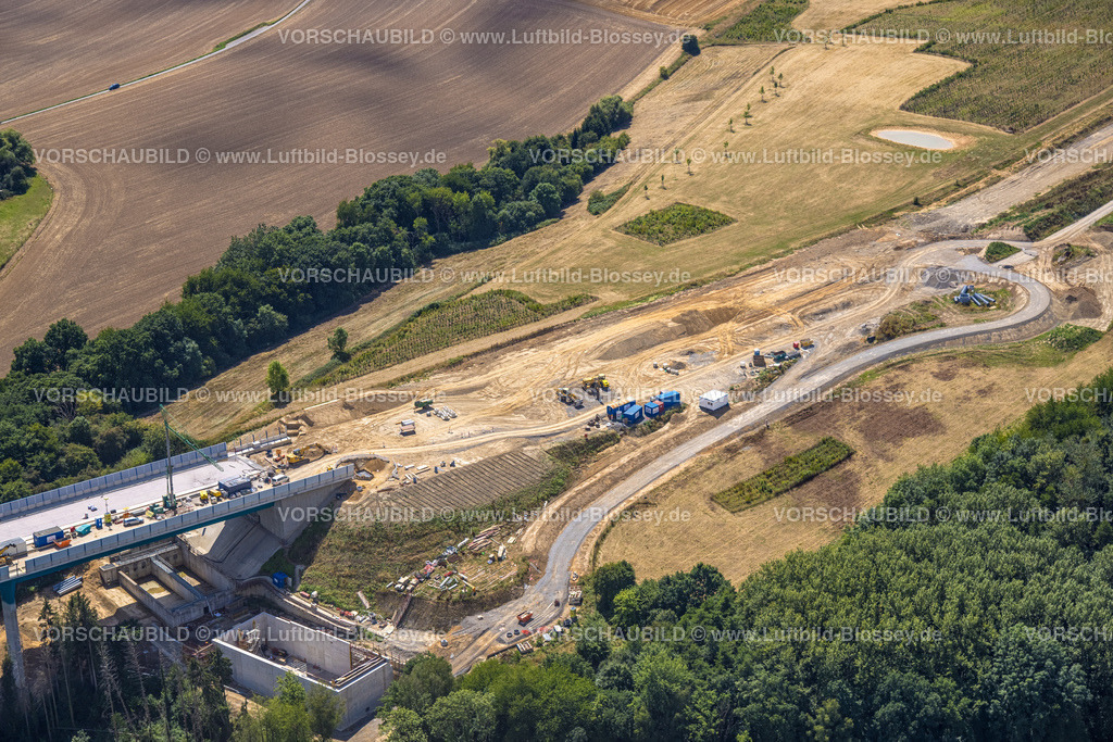 Heiligenhaus220803574 | Luftbild, Baustelle Angerbachtalbrücke, Autobahnneubauabschnitt der A44, Lückenschluss zwischen Ratingen-Ost und Velbert, Heiligenhaus, Ruhrgebiet, Nordrhein-Westfalen, Deutschland