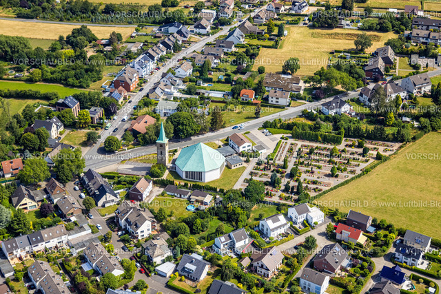 Dortmund220705004 | Luftbild, Kath. Kirche St. Kaiser Heinrich, Friedhof St. Kaiser Heinrich, Berghofen, Dortmund, Ruhrgebiet, Nordrhein-Westfalen, Deutschland