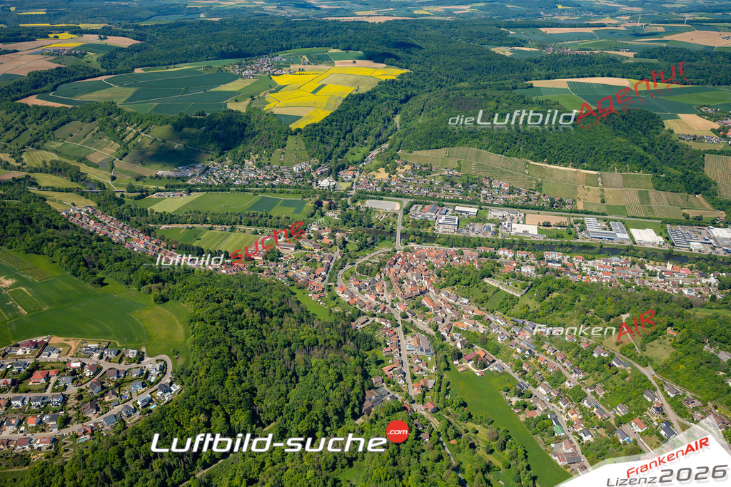Luftaufnahme von Neu Wülfingen Forchtenberg Bild- Das Luftbild wurde 2025 vom UL-Flugzeug heraus erstellt ( keine Drohne ) - Hochauflösende Luftaufnahme -Nicht vergleichbar mit Google Maps oder Satelittenbilder- Die Geschenkidee !Mit Lizenz und Bildrechte bestellbar