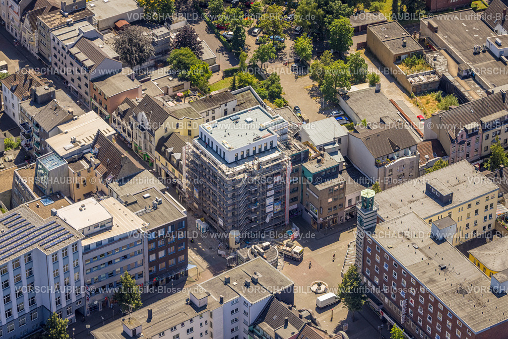 Oberhausen230705705 | Luftbild, Baustelle und Neubau Bahnhofstraße Ecke Steinbrinkstraße, Sterkrade Mitte, Oberhausen, Ruhrgebiet, Nordrhein-Westfalen, Deutschland