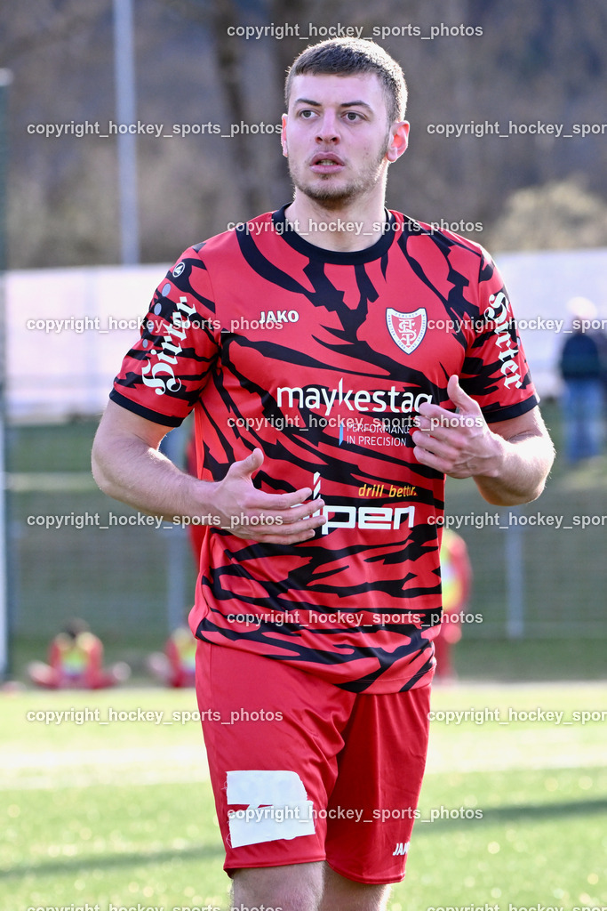SV Spittal 1921 vs. ATUS Ferlach 24.3.2024 | #15 Tarik Nikolovski ATUS Ferlach, SV Spittal 1921 vs. ATUS Ferlach 24.3.2024, SV Spittal 1921 vs. ATUS Ferlach am 24.03.2024 in Spittal an der Drau (Goldeck Stadion), Austria, (Photo by Bernd Stefan)
